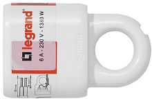 Розетка штепсельная без заземления прямая Legrand Helium 6А белый картинка 